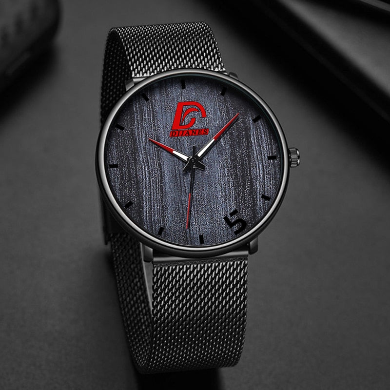 Reloj hombre Mens Fashion Ultra Dünne Minimalistischen Uhren Männer Business Edelstahl Mesh Gürtel Quarzuhr relogio masculino