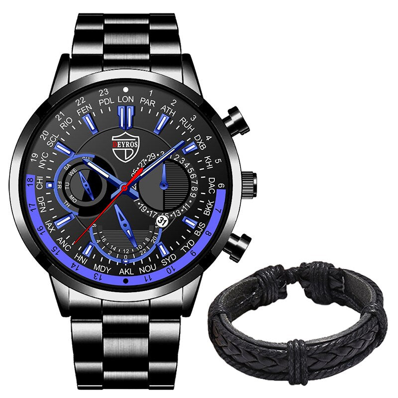 uhren herren 2022 mode Herren Uhren Luxus Edelstahl Quarz Armbanduhr Kalender Männer Sport Casual Silber Armband Leucht Uhr