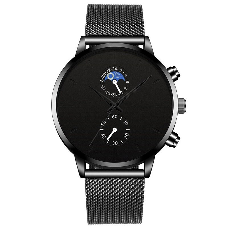 Reloj Hombre Mode Uhr Manner Business Uhren Luxus Klassische Schwarz Edelstahl Mesh Gurtel Quarz Armbanduhr Montre Homme