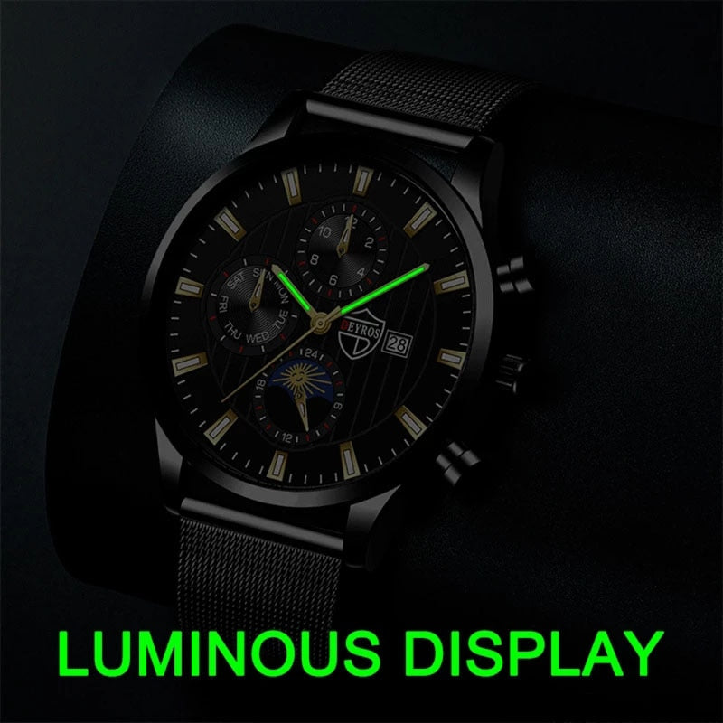 uhren herren Luxus Neue Herren Business Uhren Edelstahl Mesh Gürtel Quarz Armbanduhr Männer Sport Armband Casual Leucht Uhr Uhr