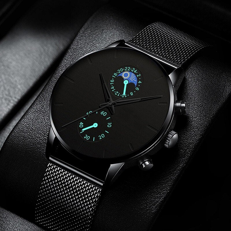 Reloj Hombre Mode Uhr Manner Business Uhren Luxus Klassische Schwarz Edelstahl Mesh Gurtel Quarz Armbanduhr Montre Homme