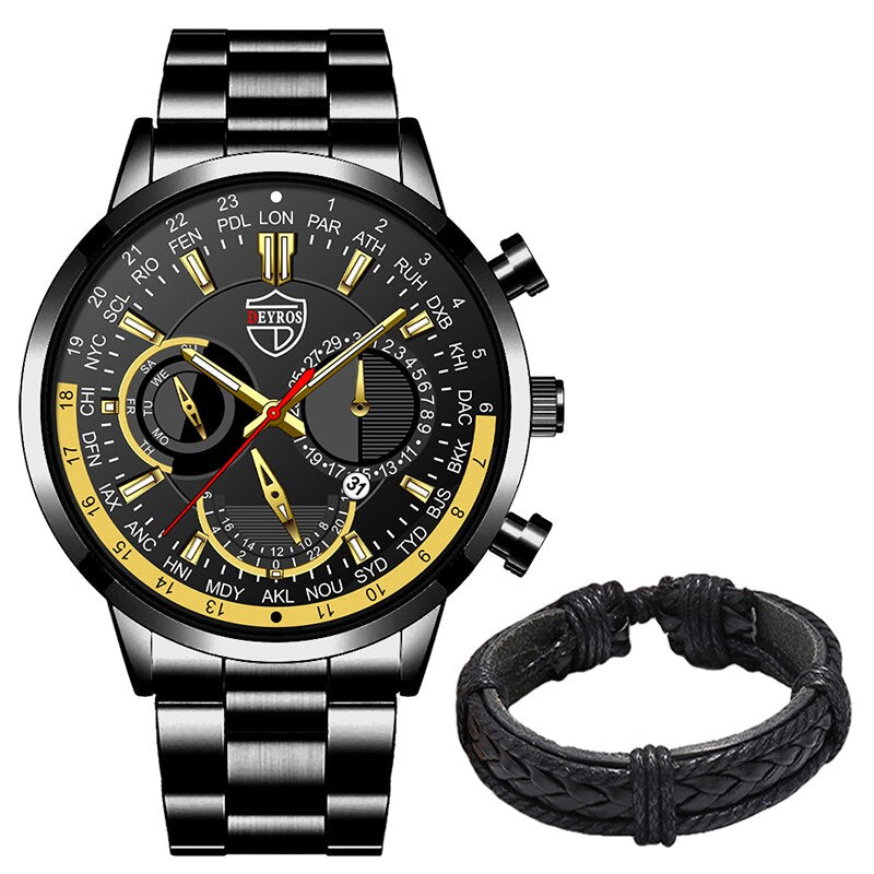 uhren herren 2022 mode Herren Uhren Luxus Edelstahl Quarz Armbanduhr Kalender Männer Sport Casual Silber Armband Leucht Uhr