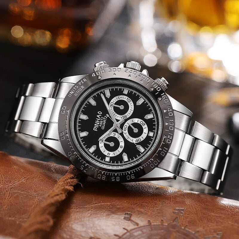 Neue Mode Edelstahl Herren Quarz Armbanduhren Analog Luxus Marke Top Qualität Geschenk für Freund Uhren Herren