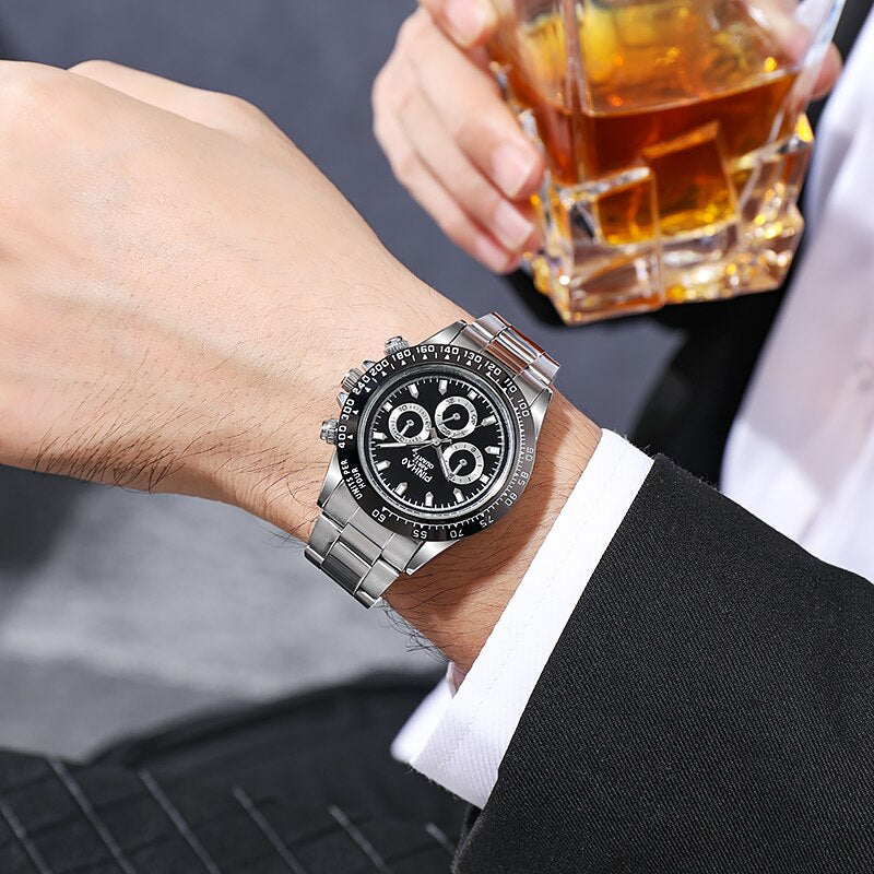 Neue Mode Edelstahl Herren Quarz Armbanduhren Analog Luxus Marke Top Qualität Geschenk für Freund Uhren Herren