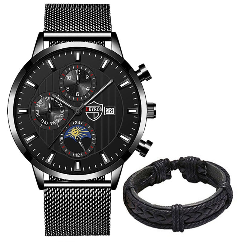 uhren herren Luxus Neue Herren Business Uhren Edelstahl Mesh Gürtel Quarz Armbanduhr Männer Sport Armband Casual Leucht Uhr Uhr