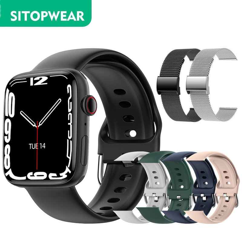 SitopWear Smart Watch 2023, kabelloses Laden, Smartwatch, Bluetooth, Anrufe, Uhren für Männer und Frauen, Fitness-Armband, individuelles Zifferblatt