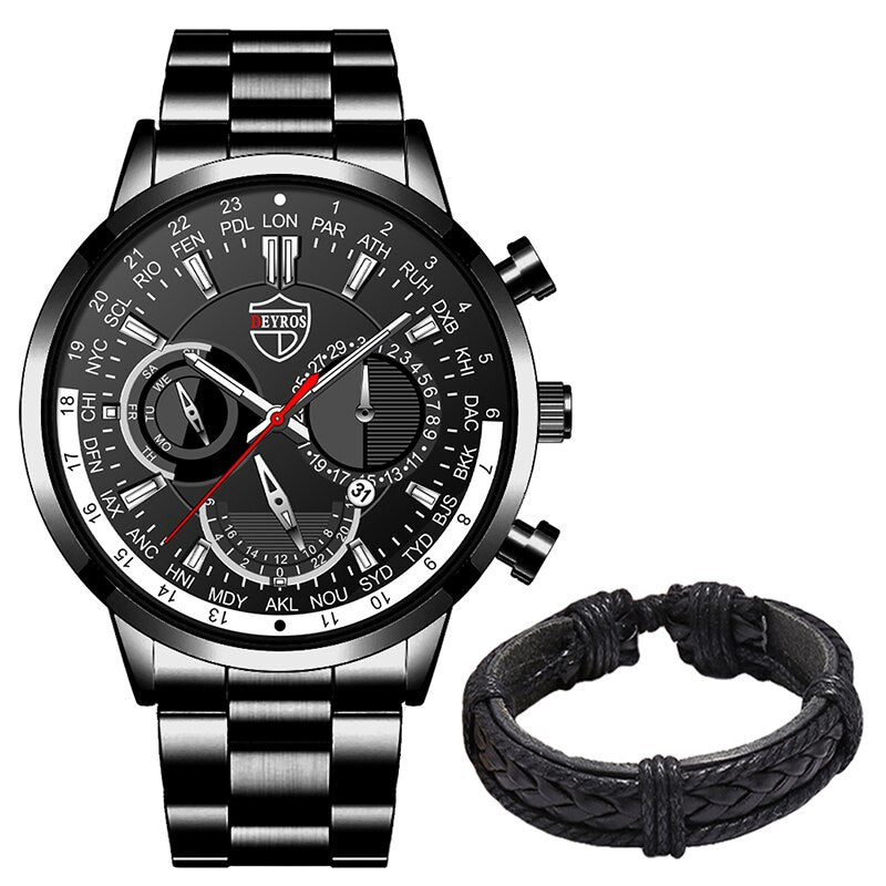 uhren herren 2022 mode Herren Uhren Luxus Edelstahl Quarz Armbanduhr Kalender Männer Sport Casual Silber Armband Leucht Uhr