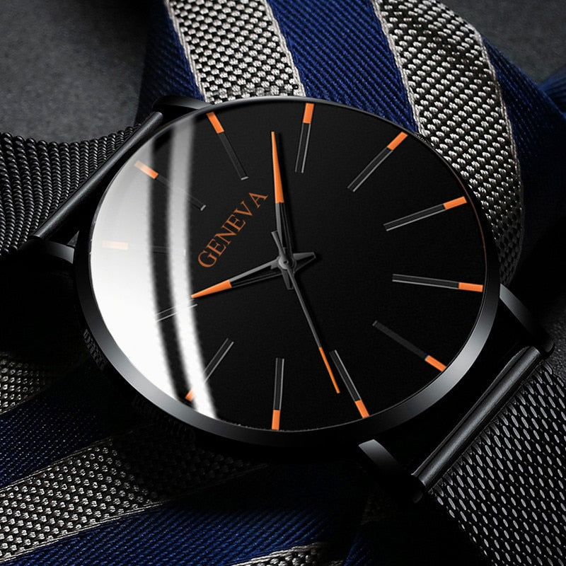 Reloj hombre 2022 Uhr Manner Minimalistischen Ultra Dunne Uhren manner Mode Edelstahl Mesh Gurtel Quarzuhr relogio masculino