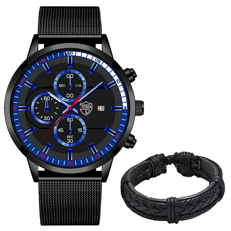 uhren herren 2022 mode Herren Uhren Männer Luxus Edelstahl Mesh Gurtel Quarz Armbanduhr Leucht Uhr Business Casual Leder Armband