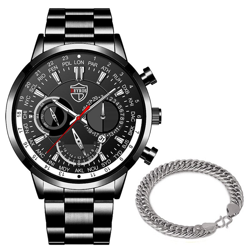 uhren herren 2022 mode Herren Uhren Luxus Edelstahl Quarz Armbanduhr Kalender Männer Sport Casual Silber Armband Leucht Uhr