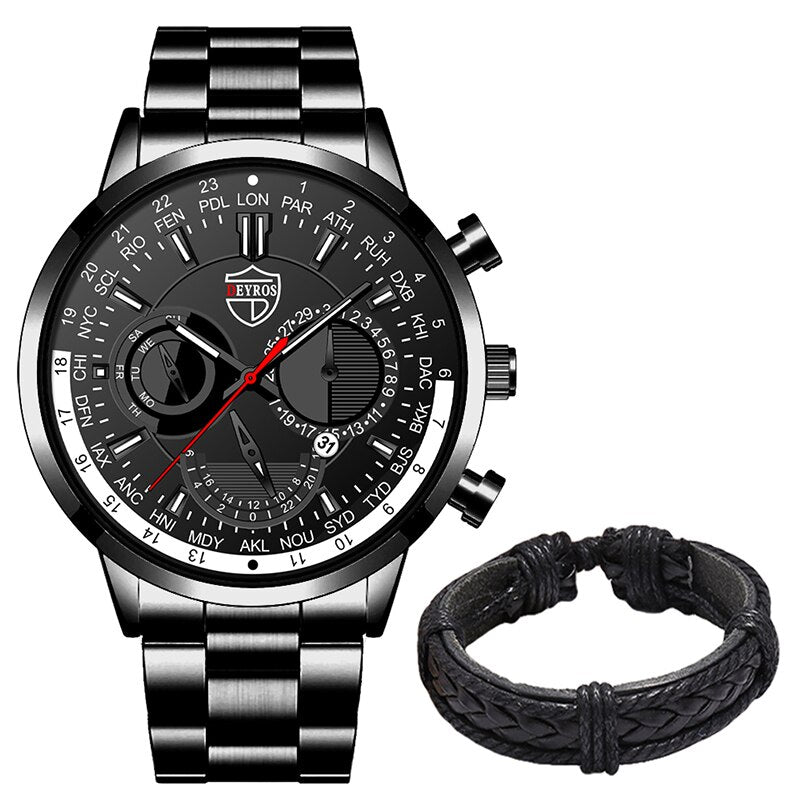 uhren herren 2022 mode Herren Uhren Luxus Edelstahl Quarz Armbanduhr Kalender Männer Sport Casual Silber Armband Leucht Uhr