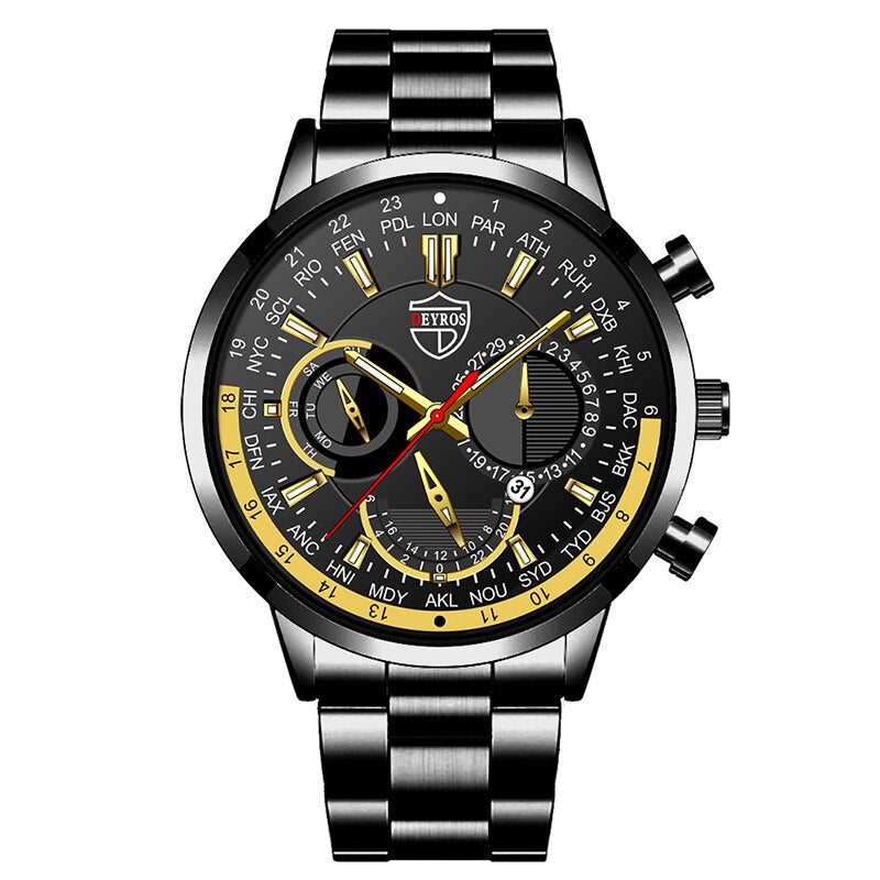 uhren herren 2022 mode Herren Uhren Luxus Edelstahl Quarz Armbanduhr Kalender Männer Sport Casual Silber Armband Leucht Uhr