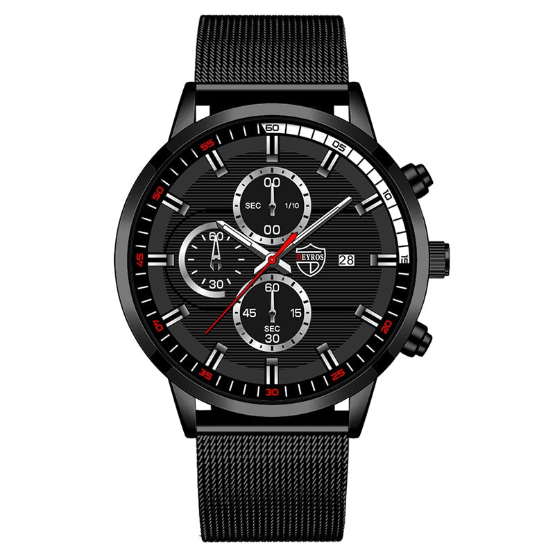 uhren herren 2022 mode Herren Uhren Männer Luxus Edelstahl Mesh Gurtel Quarz Armbanduhr Leucht Uhr Business Casual Leder Armband