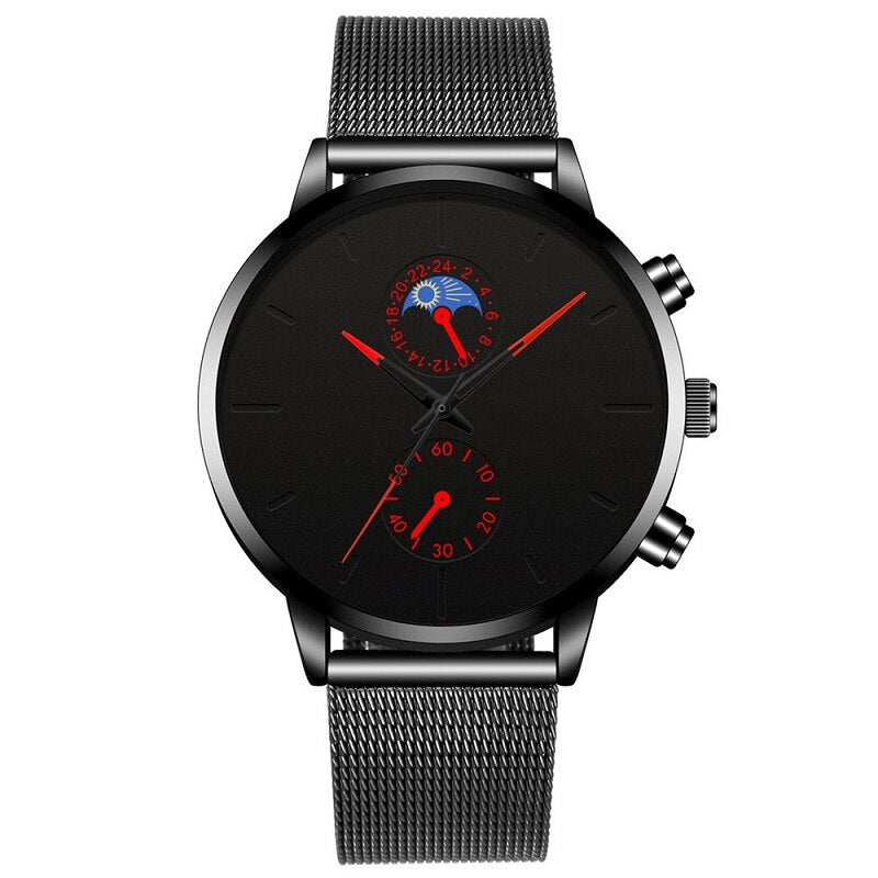 Reloj Hombre Mode Uhr Manner Business Uhren Luxus Klassische Schwarz Edelstahl Mesh Gurtel Quarz Armbanduhr Montre Homme