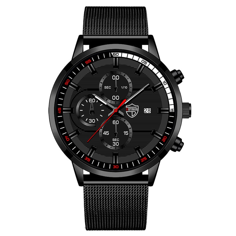 uhren herren 2022 mode Herren Uhren Männer Luxus Edelstahl Mesh Gurtel Quarz Armbanduhr Leucht Uhr Business Casual Leder Armband