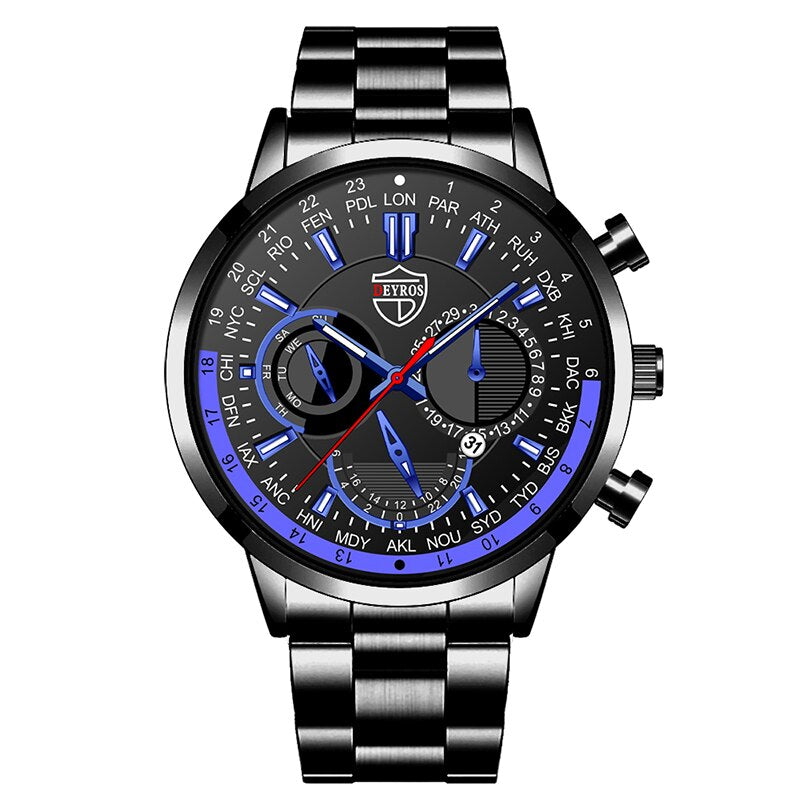 uhren herren 2022 mode Herren Uhren Luxus Edelstahl Quarz Armbanduhr Kalender Männer Sport Casual Silber Armband Leucht Uhr