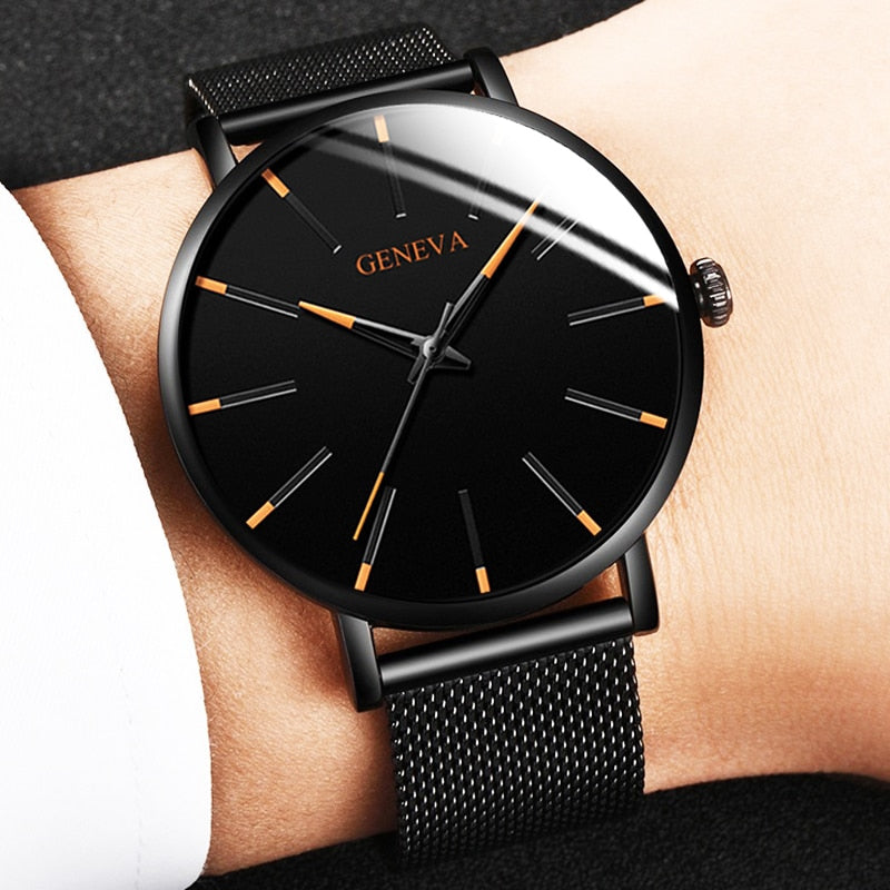 Reloj hombre 2022 Uhr Manner Minimalistischen Ultra Dunne Uhren manner Mode Edelstahl Mesh Gurtel Quarzuhr relogio masculino