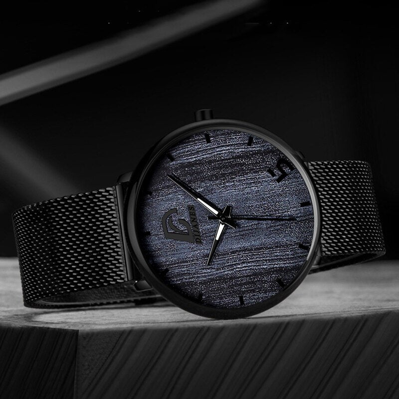 Reloj hombre Mens Fashion Ultra Dünne Minimalistischen Uhren Männer Business Edelstahl Mesh Gürtel Quarzuhr relogio masculino