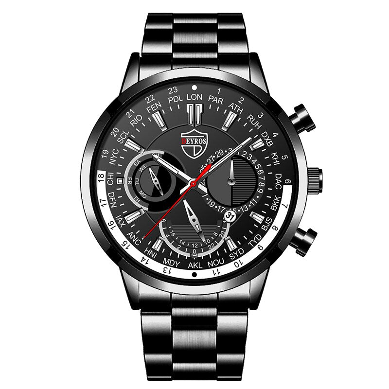 uhren herren 2022 mode Herren Uhren Luxus Edelstahl Quarz Armbanduhr Kalender Männer Sport Casual Silber Armband Leucht Uhr