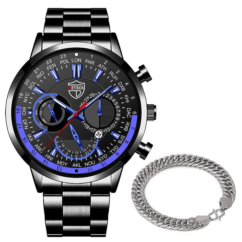 uhren herren 2022 mode Herren Uhren Luxus Edelstahl Quarz Armbanduhr Kalender Männer Sport Casual Silber Armband Leucht Uhr