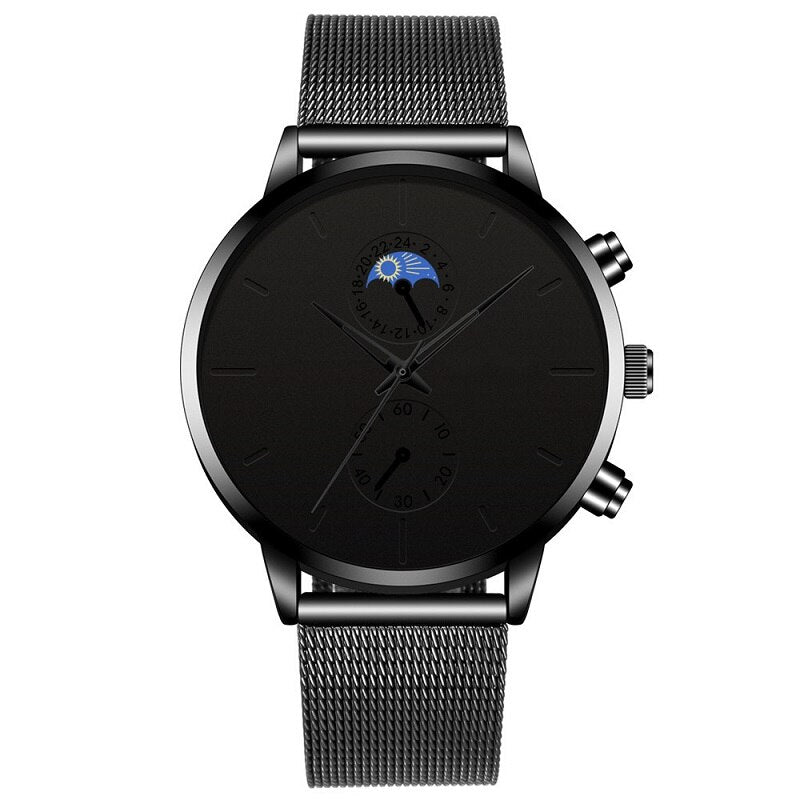 Reloj Hombre Mode Uhr Manner Business Uhren Luxus Klassische Schwarz Edelstahl Mesh Gurtel Quarz Armbanduhr Montre Homme