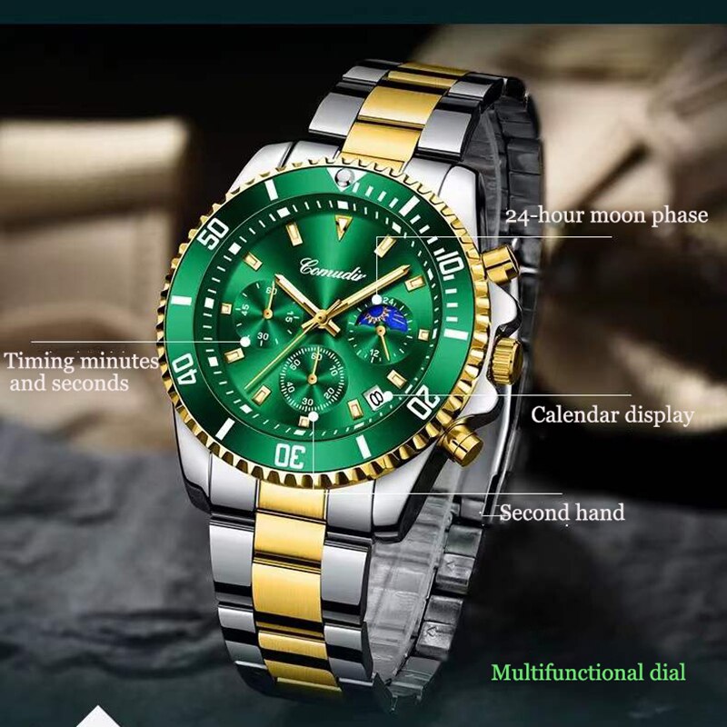 2023 Männer Uhr Top Marke Luxus Sport Quarz Herren Uhren Voller Stahl Wasserdicht Chronograph Armbanduhr Männer Relogio Mascul