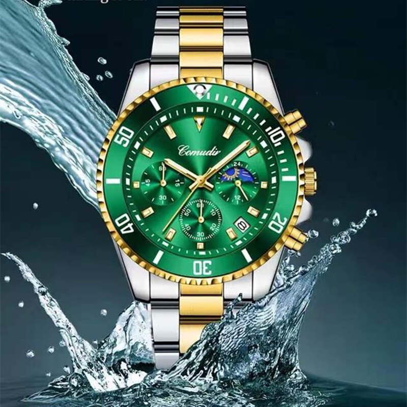 2023 Männer Uhr Top Marke Luxus Sport Quarz Herren Uhren Voller Stahl Wasserdicht Chronograph Armbanduhr Männer Relogio Mascul