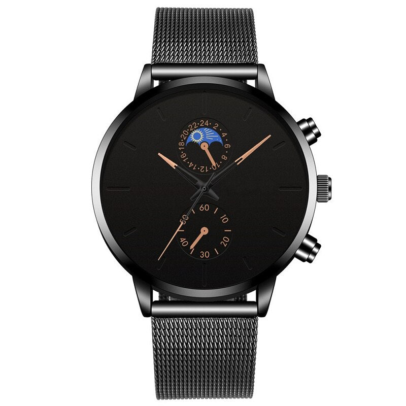 Reloj Hombre Mode Uhr Manner Business Uhren Luxus Klassische Schwarz Edelstahl Mesh Gurtel Quarz Armbanduhr Montre Homme
